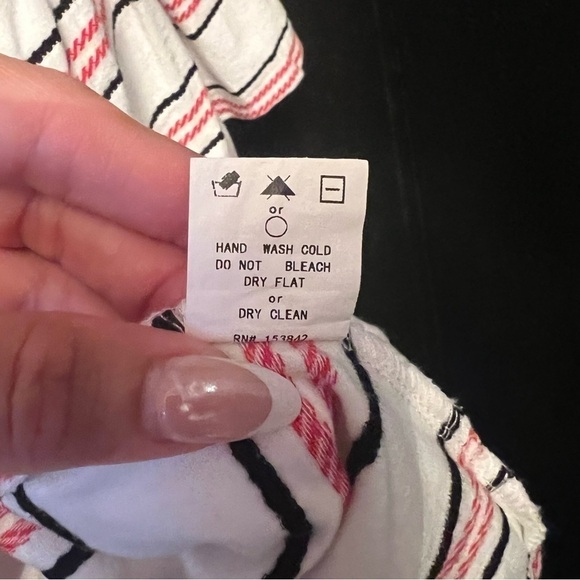 CODE X MODE White/Red/Blue Striped
Puff Sleeve Top size L - Picture 7 of 7